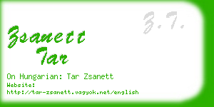 zsanett tar business card